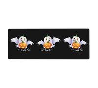 BROLEO Pumpkin Bat Ghost Printing Extra Large Mouse Pad, Computer Office Anti Slip Gaming Keyboard Thickened Version 12x31.5in