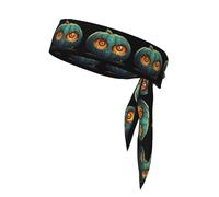 BROLEO Pumpkin Monster Eating Eyeballs Printing Sports Headscarf, Casual Headband, Elastic, Sweat Absorbing, Adjustable, Anti Slip
