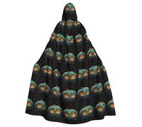 BROLEO Pumpkin monster eating eyeballs Prints Halloween Adult Hooded Cloak for Costume Parties and Theme Events