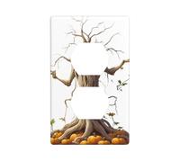 BROLEO Pumpkin Tree Root Monster Printing Double Socket Wall Panel Decorative is Durable and Suitable for Socket Light Switch Accessories 4.5x2.76in