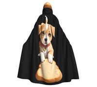 BROLEO Puppy With Bread Printing Halloween Adult Hooded Cape Men'S And Women'S Clothing Mantle Role-Playing