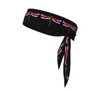 BROLEO Purple blue tailed dragonfly printing Sports headscarf, sweat absorbing and breathable, motion headband, double-sided kerchief