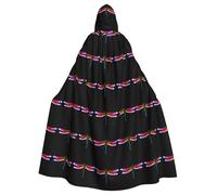 BROLEO Purple blue tailed dragonfly Prints Halloween Adult Hooded Cloak for Costume Parties and Theme Events