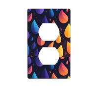 BROLEO Raindrops on The Screen Printing Double Socket Wall Panel Decorative for Residential and Commercial Areas 4.5x2.76in