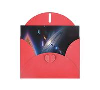 BROLEO Red Greeting Card A fascinating universe Prints Perfect for Valentine's Day, Wedding Anniversary & Party Invitations