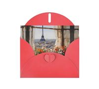 BROLEO Red Greeting Card beautiful pylons in the distance Prints Perfect for Valentine's Day, Wedding Anniversary & Party Invitations