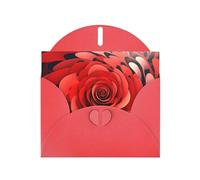 BROLEO Red Greeting Card Cartoon Red Flower Vortex Spiral Picture for Christmas, Children's Birthday, Valentine's Day, and Party Invitation