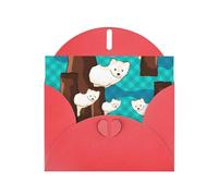 BROLEO Red Greeting Card Cute little raccoon Picture for Christmas, Children's Birthday, Valentine's Day, and Party Invitation