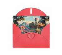BROLEO Red Greeting Card Dream playground Prints Perfect for Valentine's Day, Wedding Anniversary & Party Invitations