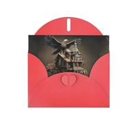 BROLEO Red Greeting Card Eagle House Prints Perfect for Valentine's Day, Wedding Anniversary & Party Invitations