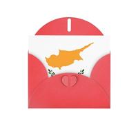 BROLEO Red Greeting Card Flag of Cyprus Prints Perfect for Valentine's Day, Wedding Anniversary & Party Invitations