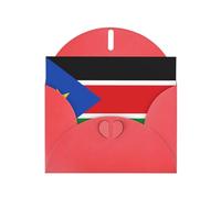 BROLEO Red Greeting Card Flag of South Sudan Prints Perfect for Valentine's Day, Wedding Anniversary & Party Invitations