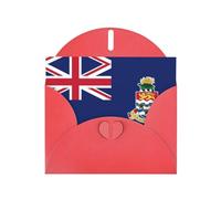 BROLEO Red Greeting Card Flag of the Cayman Islands Picture for Christmas, Children's Birthday, Valentine's Day, and Party Invitation