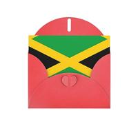 BROLEO Red Greeting Card jamaica flag Prints Perfect for Valentine's Day, Wedding Anniversary & Party Invitations