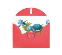 BROLEO Red Greeting Card Little blue turtle in the ocean Prints Perfect for Valentine's Day, Wedding Anniversary & Party Invitations