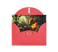 BROLEO Red Greeting Card Lots of fresh vegetables Prints Perfect for Valentine's Day, Wedding Anniversary & Party Invitations