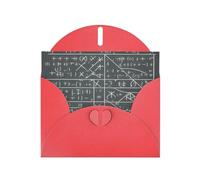 BROLEO Red Greeting Card Math Geometry Geek Calculus Picture for Christmas, Children's Birthday, Valentine's Day, and Party Invitation