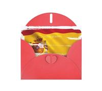 BROLEO Red Greeting Card Spain Flag Prints Perfect for Valentine's Day, Wedding Anniversary & Party Invitations