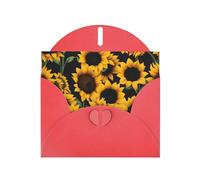 BROLEO Red Greeting Card Sunflower on Black B Picture for Christmas, Children's Birthday, Valentine's Day, and Party Invitation