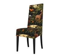 BROLEO Removable Dining Chair Covers Animals In The Rainforest Picture - Soft, Comfortable, Wrinkle Resistant, No Ironing Needed Stretchable for Most Armless Chair