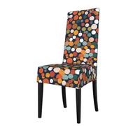 BROLEO Removable Dining Chair Covers Beautiful Polka Dot Picture - Soft, Comfortable, Wrinkle Resistant, No Ironing Needed Stretchable for Most Armless Chair