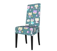 BROLEO Removable Dining Chair Covers Cute little fox Picture - Soft, Comfortable, Wrinkle Resistant, No Ironing Needed Stretchable for Most Armless Chair