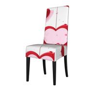 BROLEO Removable Dining Chair Covers Little Red Heart Picture - Soft, Comfortable, Wrinkle Resistant, No Ironing Needed Stretchable for Most Armless Chair