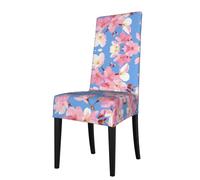 BROLEO Removable Dining Chair Covers pink cherry blossoms Picture - Soft, Comfortable, Wrinkle Resistant, No Ironing Needed Stretchable for Most Armless Chair