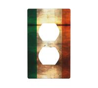 BROLEO Retro Irish Flag Printing Double Socket Wall Panel Decorative for Residential and Commercial Areas 4.5x2.76in