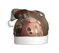 BROLEO Robot listening to music Printed Christmas Hat for Adult quality accessory soft, lightweight, and fluffy