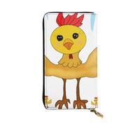 BROLEO Rooster in The Square Picture Leather Long Clutch Wallet for Fashionable Girls and Women - Durable, Stylish, and Functional