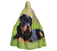 BROLEO Rottweiler Wallpaper Prints Halloween Adult Hooded Cape Cloak No Zipper, Comfortable For Costume Parties