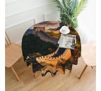 BROLEO Round Decorative Tablecloth 60in the Great Wall of China Printed for Indoor and Outdoor Use on Round Tables Like Coffee Tables, Dining Tables, and Farm Tables