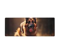 BROLEO Running German Shepherd Dog Printing Extra Large Mouse Pad, Computer Office Anti Slip Gaming Keyboard Thickened Version 12x31.5in