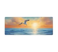 BROLEO Seagulls By The Sea Printing Extra Large Mouse Pad, Computer Office Anti Slip Gaming Keyboard Thickened Version 12x31.5in