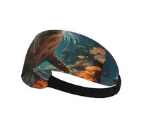 BROLEO Seal pup in Water Printing Sports Headband for Women Sweat Proof Bandeau Summer Elastic Band