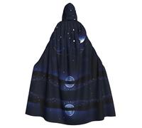 BROLEO Serene Blue Night View Printing Halloween Adult Hooded Cape Men'S And Women'S Clothing Mantle Role-Playing