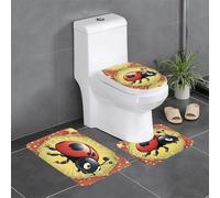 BROLEO Seven Star Ladybird printing Anti slip floor mat three piece set bathroom carpet anti slip durable