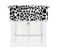 BROLEO Short Curtains with Valance Rod 54x18in Black Leopard Pattern Printed for Kitchen, Bathroom, bedroom, Studio, Fits Most Standard or Decorative Curtain Rods
