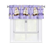 BROLEO Short Curtains with Valance Rod 54x18in Cute golden monkey Prints for Kitchen, Bathroom, Laundry Room, Studio, Fits Most Standard or Decorative Curtain Rods