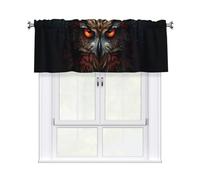 BROLEO Short Curtains with Valance Rod 54x18in Night Owl Prints for Kitchen, Bathroom, Laundry Room, Studio, Fits Most Standard or Decorative Curtain Rods