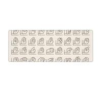 BROLEO Sign Language Alphabet Printing Extra Large Mouse Pad Strong Adhesion, Durable, Precise Locking Edge 12x31.5in