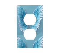 BROLEO Sky Blue Wings Printing Double Socket Wall Panel Decorative for Residential and Commercial Areas 4.5x2.76in