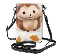 BROLEO Small Cell Phone Purse 7.6x4.9in Baby Hedgehog Prints Leather Crossbody Flap Phone Case For Women, Perfect For Walking, Camping