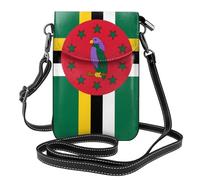BROLEO Small Cell Phone Purse 7.6x4.9in Flag Of The Commonwealth Of Dominica Prints Leather Crossbody Flap Phone Case For Women, Perfect For Walking, Camping