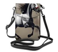 BROLEO Small Cell Phone Purse 7.6x4.9in Galloping Horse Prints Leather Crossbody Flap Phone Case For Women, Perfect For Walking, Camping