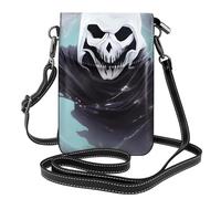 BROLEO Small Cell Phone Purse 7.6x4.9in Ghost Swarm Prints Leather Crossbody Flap Phone Case For Women, Perfect For Walking, Camping