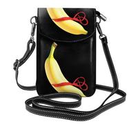 BROLEO Small Cell Phone Purse 7.6x4.9in Heartless Banana Prints Leather Crossbody Flap Phone Case For Women, Perfect For Walking, Camping