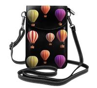 BROLEO Small Cell Phone Purse 7.6x4.9in Hot Air Balloons Flying In The Sky Prints Leather Crossbody Flap Phone Case For Women, Perfect For Walking, Camping