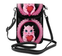 BROLEO Small Cell Phone Purse 7.6x4.9in Little Monster In The Wreath Prints Leather Crossbody Flap Phone Case For Women, Perfect For Walking, Camping